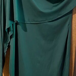 Green dress one shoulder